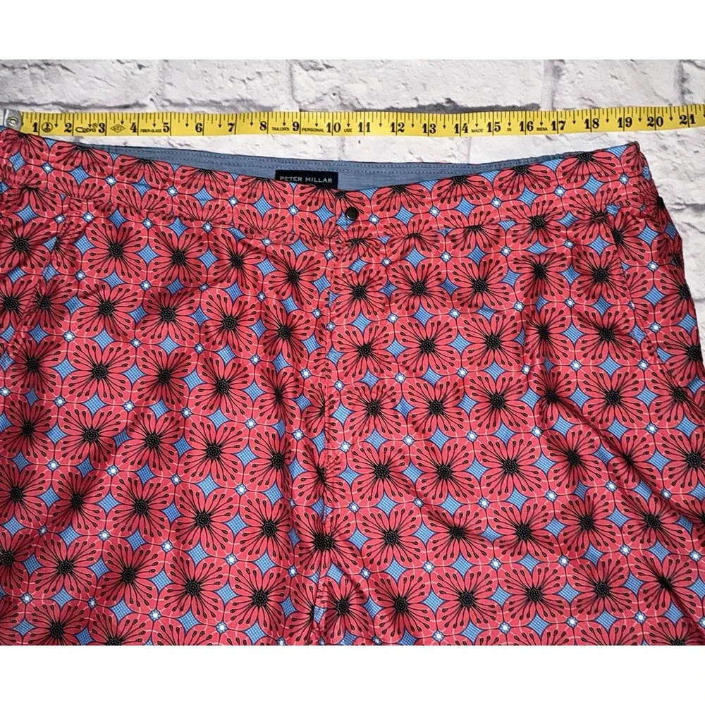 Peter‎ Millar Collection Lined Red Blue Geometric Swimshort Size Mens XL